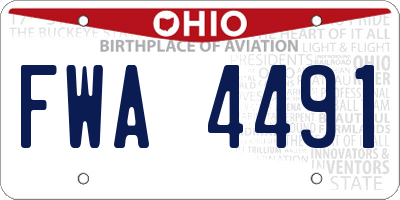 OH license plate FWA4491