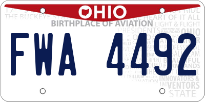 OH license plate FWA4492