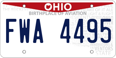 OH license plate FWA4495
