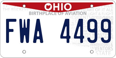 OH license plate FWA4499