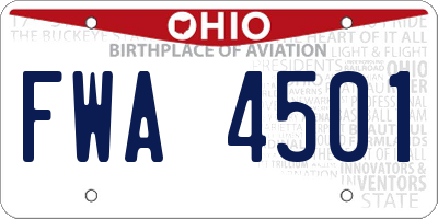 OH license plate FWA4501