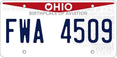 OH license plate FWA4509