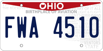 OH license plate FWA4510