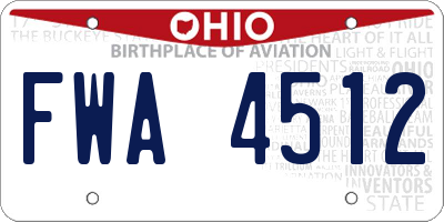 OH license plate FWA4512