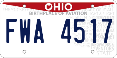 OH license plate FWA4517