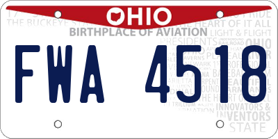 OH license plate FWA4518