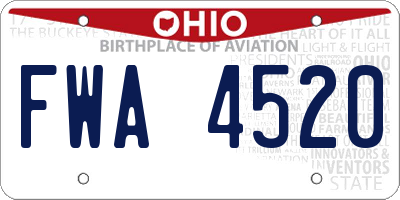 OH license plate FWA4520