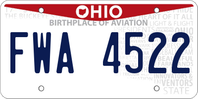 OH license plate FWA4522