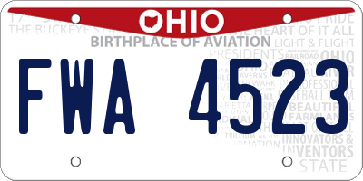 OH license plate FWA4523