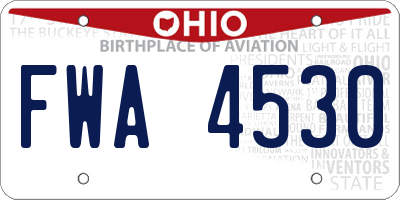 OH license plate FWA4530