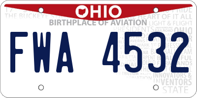 OH license plate FWA4532