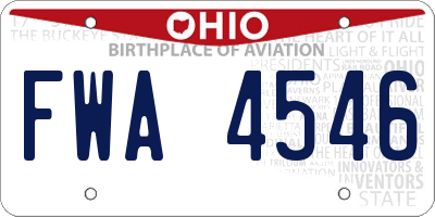 OH license plate FWA4546