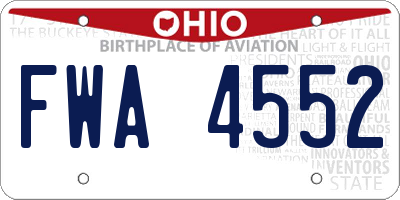 OH license plate FWA4552