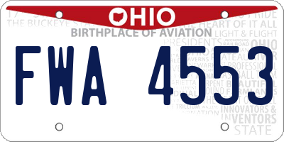 OH license plate FWA4553