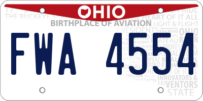 OH license plate FWA4554