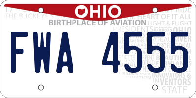 OH license plate FWA4555