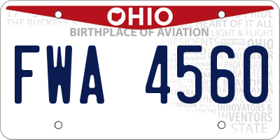 OH license plate FWA4560