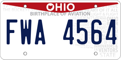 OH license plate FWA4564