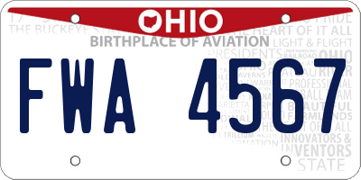 OH license plate FWA4567