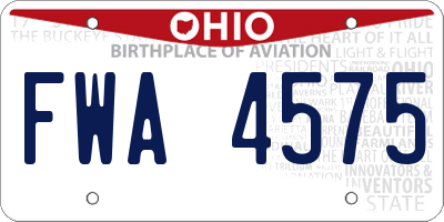 OH license plate FWA4575