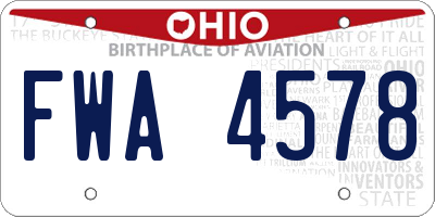 OH license plate FWA4578