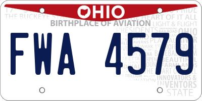 OH license plate FWA4579