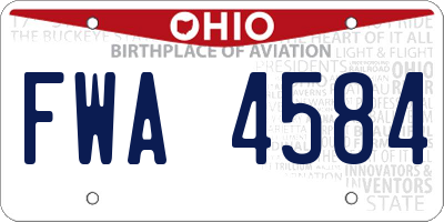 OH license plate FWA4584