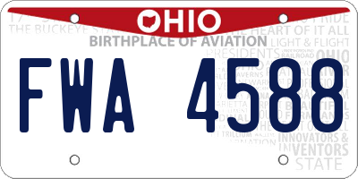 OH license plate FWA4588