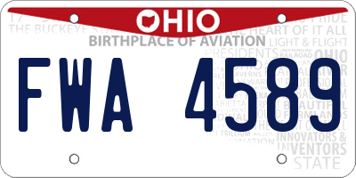 OH license plate FWA4589