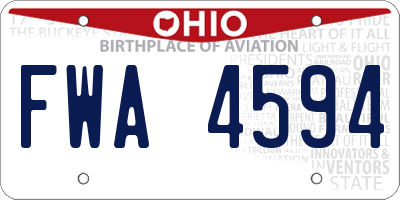 OH license plate FWA4594