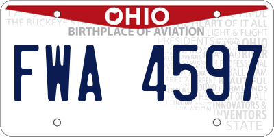 OH license plate FWA4597