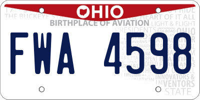 OH license plate FWA4598