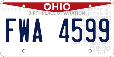 OH license plate FWA4599