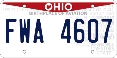 OH license plate FWA4607