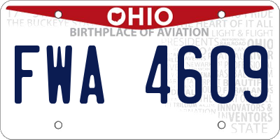 OH license plate FWA4609