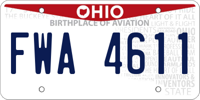 OH license plate FWA4611