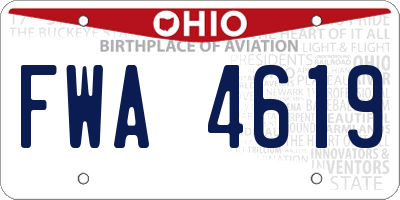 OH license plate FWA4619