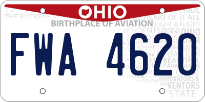OH license plate FWA4620