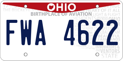 OH license plate FWA4622