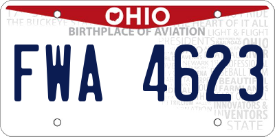 OH license plate FWA4623