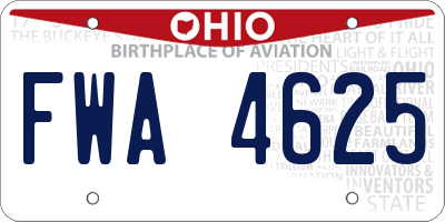 OH license plate FWA4625
