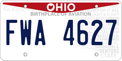 OH license plate FWA4627