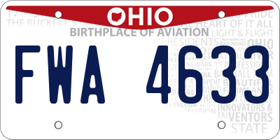 OH license plate FWA4633