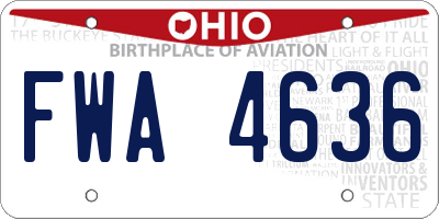 OH license plate FWA4636