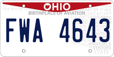 OH license plate FWA4643