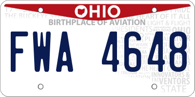 OH license plate FWA4648