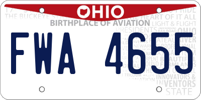 OH license plate FWA4655