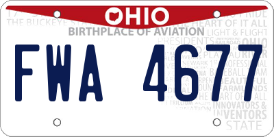 OH license plate FWA4677