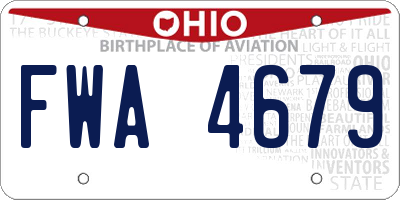 OH license plate FWA4679