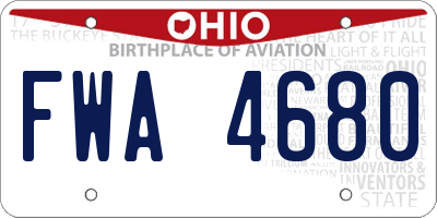 OH license plate FWA4680